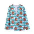 Cartoon Octopus Pattern Print Long Sleeve Short Coat
