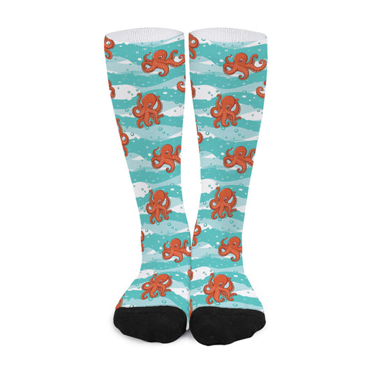 Cartoon Octopus Pattern Print Long Socks