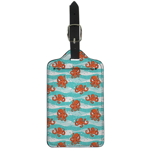Cartoon Octopus Pattern Print Luggage Tag