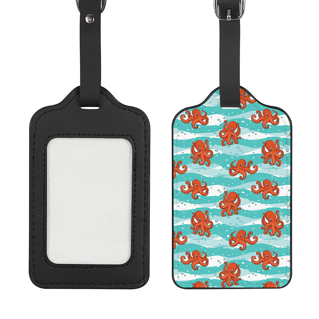 Cartoon Octopus Pattern Print Luggage Tag