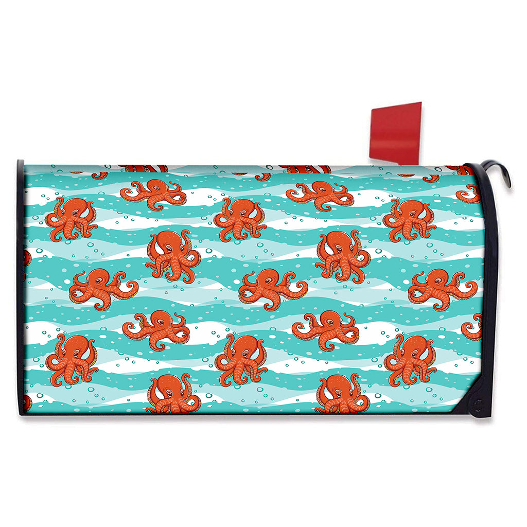 Cartoon Octopus Pattern Print Mailbox Cover