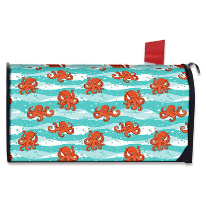 Cartoon Octopus Pattern Print Mailbox Cover