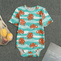 Cartoon Octopus Pattern Print Men's Bodysuit