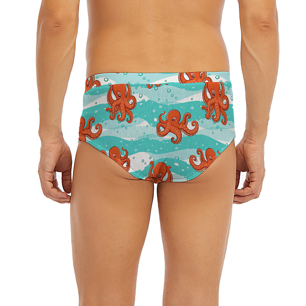 Cartoon Octopus Pattern Print Men's Briefs