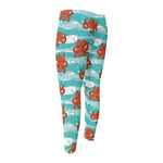 Cartoon Octopus Pattern Print Men's Compression Pants