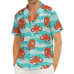 Cartoon Octopus Pattern Print Men's Deep V-Neck Shirt