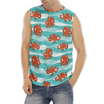 Cartoon Octopus Pattern Print Men's Fitness Tank Top