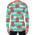 Cartoon Octopus Pattern Print Men's Long Sleeve T-Shirt