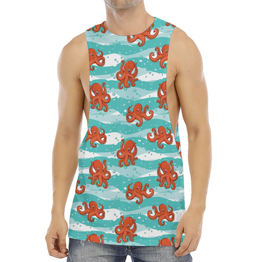 Cartoon Octopus Pattern Print Men's Muscle Tank Top