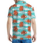 Cartoon Octopus Pattern Print Men's Polo Shirt