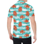 Cartoon Octopus Pattern Print Men's Shirt