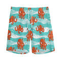 Cartoon Octopus Pattern Print Men's Athletic Shorts