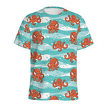 Cartoon Octopus Pattern Print Men's Sports T-Shirt