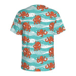 Cartoon Octopus Pattern Print Men's Sports T-Shirt