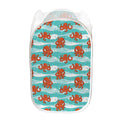 Cartoon Octopus Pattern Print Mesh Laundry Hamper