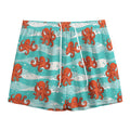 Cartoon Octopus Pattern Print Mesh Shorts