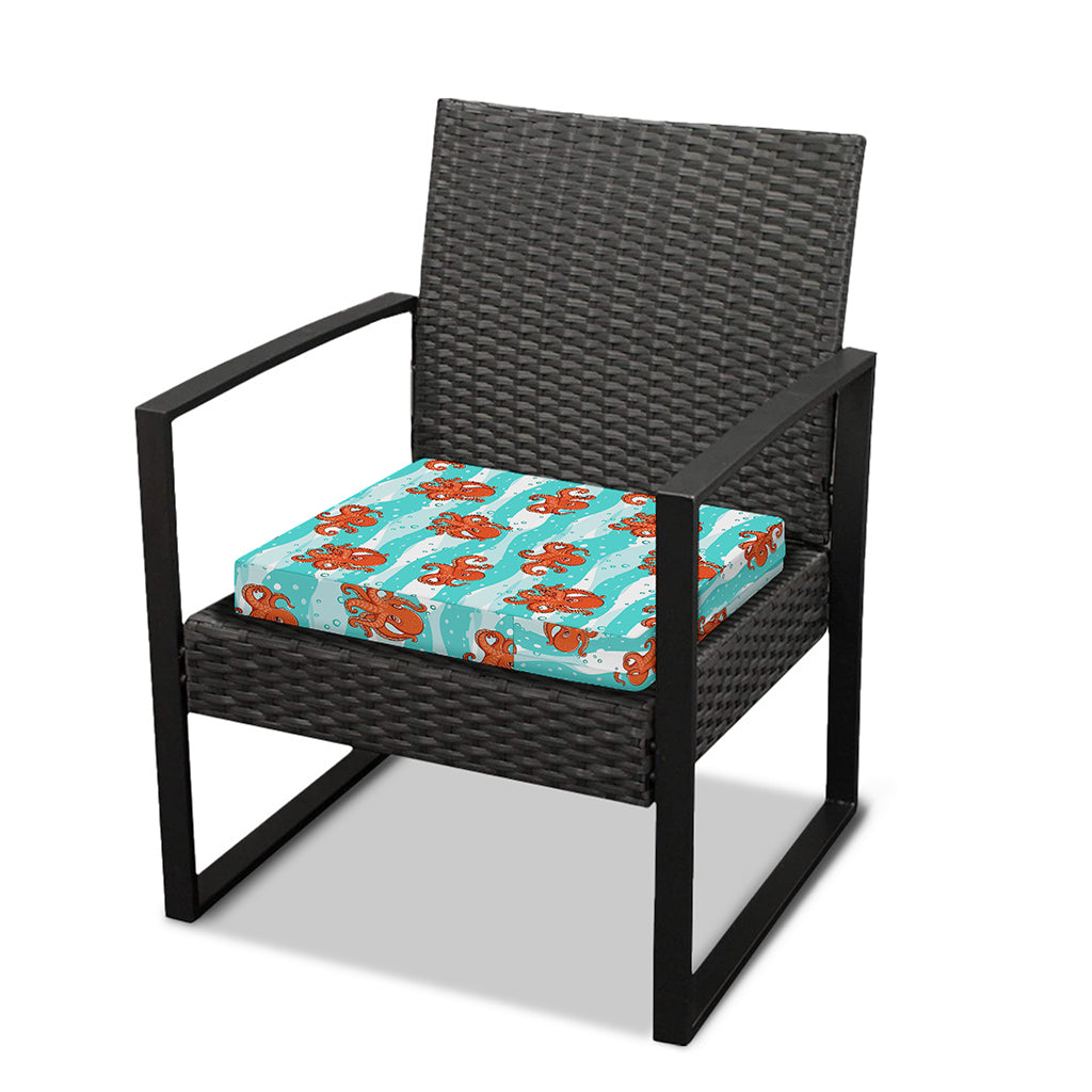 Cartoon Octopus Pattern Print Outdoor Seat Cushion Cover