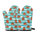 Cartoon Octopus Pattern Print Oven Mitts