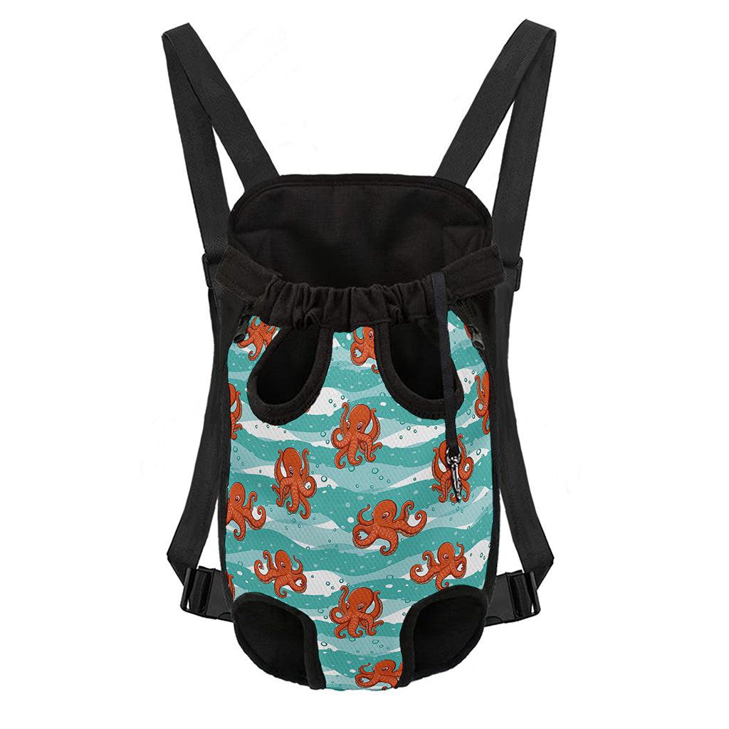Cartoon Octopus Pattern Print Pet Carrier Backpack