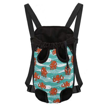 Cartoon Octopus Pattern Print Pet Carrier Backpack