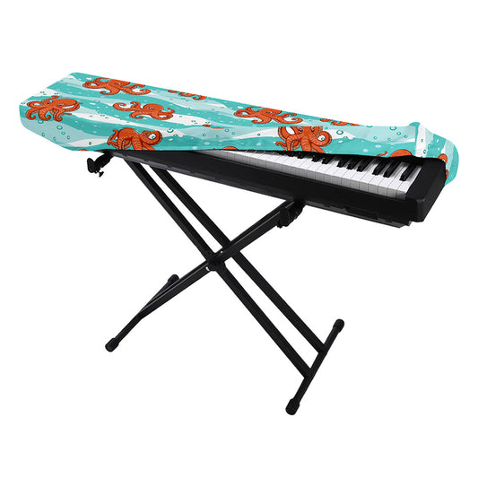 Cartoon Octopus Pattern Print Piano Keyboard Cover