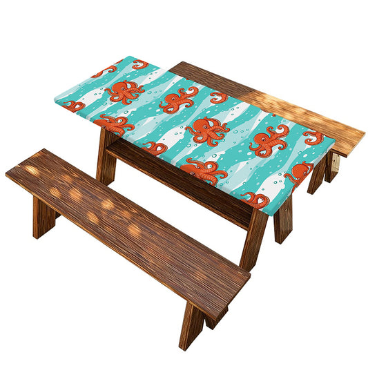 Cartoon Octopus Pattern Print Picnic Table Cover
