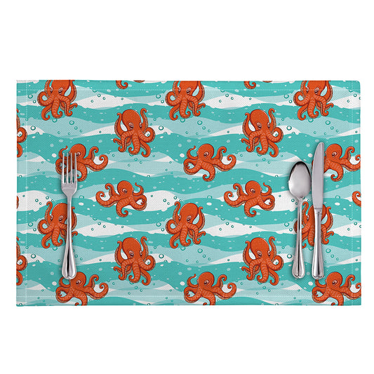 Cartoon Octopus Pattern Print Placemat