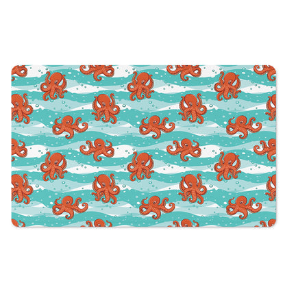 Cartoon Octopus Pattern Print Polyester Doormat