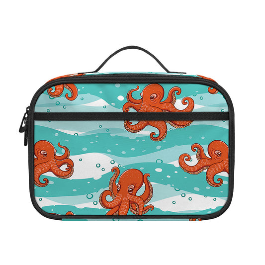 Cartoon Octopus Pattern Print Portable Lunch Bag