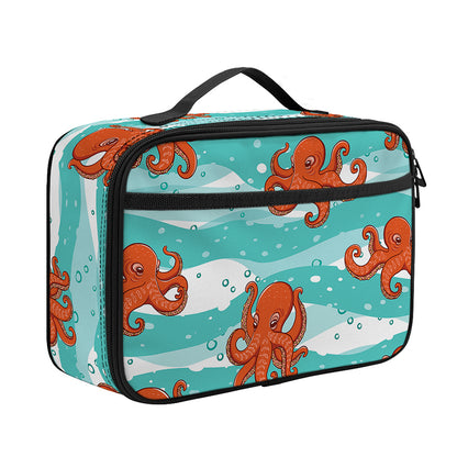 Cartoon Octopus Pattern Print Portable Lunch Bag