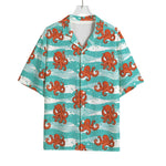 Cartoon Octopus Pattern Print Rayon Hawaiian Shirt
