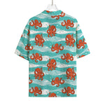 Cartoon Octopus Pattern Print Rayon Hawaiian Shirt