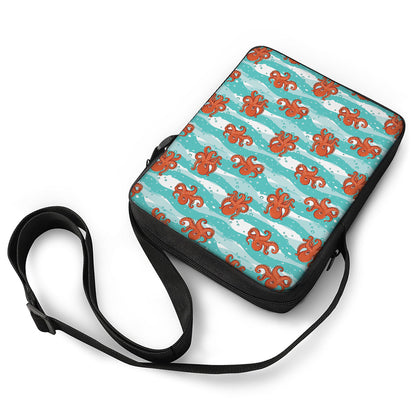 Cartoon Octopus Pattern Print Rectangular Crossbody Bag