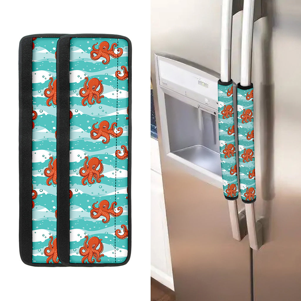 Cartoon Octopus Pattern Print Refrigerator Handle Covers