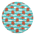 Cartoon Octopus Pattern Print Round Blanket