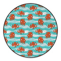 Cartoon Octopus Pattern Print Round Floor Mat