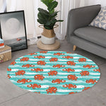 Cartoon Octopus Pattern Print Round Rug