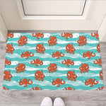 Cartoon Octopus Pattern Print Rubber Doormat