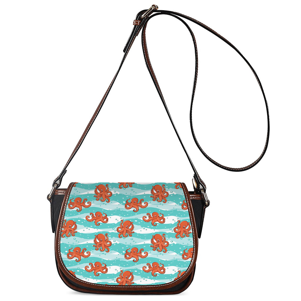 Cartoon Octopus Pattern Print Saddle Bag