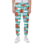 Cartoon Octopus Pattern Print Scuba Joggers