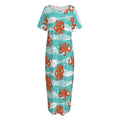 Cartoon Octopus Pattern Print Short Sleeve Long Nightdress