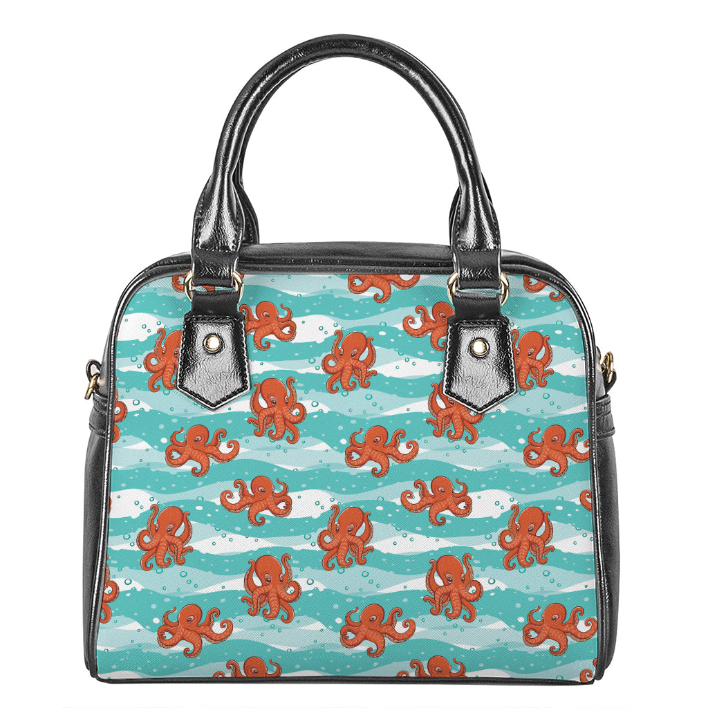 Cartoon Octopus Pattern Print Shoulder Handbag