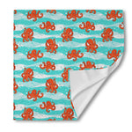 Cartoon Octopus Pattern Print Silk Bandana
