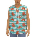 Cartoon Octopus Pattern Print Sleeveless Baseball Jersey