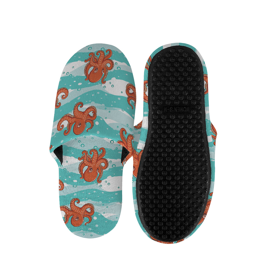 Cartoon Octopus Pattern Print Slippers