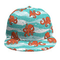 Cartoon Octopus Pattern Print Snapback Cap