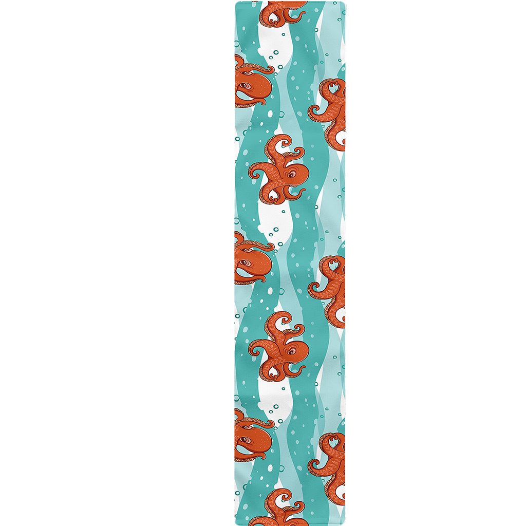 Cartoon Octopus Pattern Print Table Runner