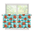Cartoon Octopus Pattern Print Tier Curtains
