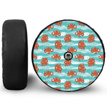 Cartoon Octopus Pattern Print Tire Cover With Camera Hole