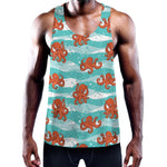 Cartoon Octopus Pattern Print Training Tank Top